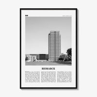 Bismarck Print Black and White, Bismarck Wall Art, Bismarck Poster, Bismarck Photo, Bismarck Map, Bismarck Wall Decor, North Dakota, USA