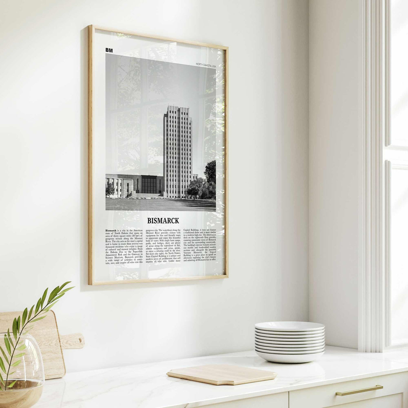 Bismarck Print Black and White, Bismarck Wall Art, Bismarck Poster, Bismarck Photo, Bismarck Map, Bismarck Wall Decor, North Dakota, USA