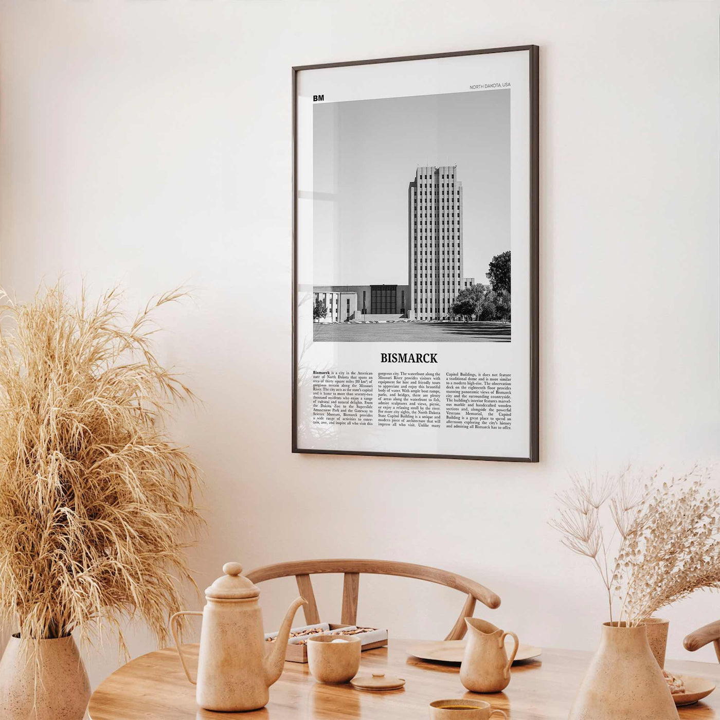 Bismarck Print Black and White, Bismarck Wall Art, Bismarck Poster, Bismarck Photo, Bismarck Map, Bismarck Wall Decor, North Dakota, USA