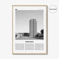 Bismarck Print Black and White, Bismarck Wall Art, Bismarck Poster, Bismarck Photo, Bismarck Map, Bismarck Wall Decor, North Dakota, USA