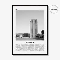Bismarck Print Black and White, Bismarck Wall Art, Bismarck Poster, Bismarck Photo, Bismarck Map, Bismarck Wall Decor, North Dakota, USA