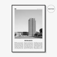 Bismarck Print Black and White, Bismarck Wall Art, Bismarck Poster, Bismarck Photo, Bismarck Map, Bismarck Wall Decor, North Dakota, USA