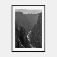 Black Canyon of the Gunnison National Park Photo B&W Poster