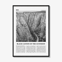 Black Canyon of the Gunnison National Park Print Black and White, Black Canyon of the Gunnison Wall Art, Black Canyon Poster, Colorado, USA