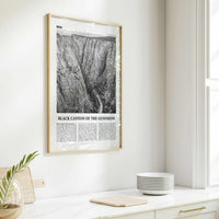 Black Canyon of the Gunnison National Park Print Black and White, Black Canyon of the Gunnison Wall Art, Black Canyon Poster, Colorado, USA