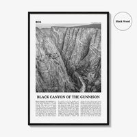 Black Canyon of the Gunnison National Park Print Black and White, Black Canyon of the Gunnison Wall Art, Black Canyon Poster, Colorado, USA
