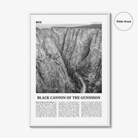 Black Canyon of the Gunnison National Park Print Black and White, Black Canyon of the Gunnison Wall Art, Black Canyon Poster, Colorado, USA