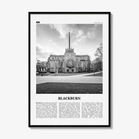 Blackburn Print Black and White, Blackburn Wall Art, Blackburn Poster, Blackburn Photo, Blackburn Wall Décor, Blackburn Map, England, Uk