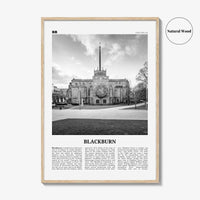 Blackburn Print Black and White, Blackburn Wall Art, Blackburn Poster, Blackburn Photo, Blackburn Wall Décor, Blackburn Map, England, Uk