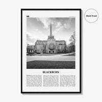 Blackburn Print Black and White, Blackburn Wall Art, Blackburn Poster, Blackburn Photo, Blackburn Wall Décor, Blackburn Map, England, Uk