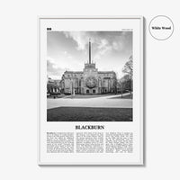 Blackburn Print Black and White, Blackburn Wall Art, Blackburn Poster, Blackburn Photo, Blackburn Wall Décor, Blackburn Map, England, Uk