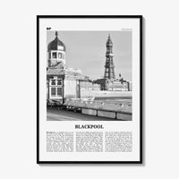 Blackpool Print Black and White, Blackpool Wall Art, Blackpool Poster, Blackpool Photo, Blackpool Wall Décor, Blackpool Map, England, Uk