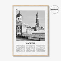 Blackpool Print Black and White, Blackpool Wall Art, Blackpool Poster, Blackpool Photo, Blackpool Wall Décor, Blackpool Map, England, Uk