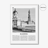 Blackpool Print Black and White, Blackpool Wall Art, Blackpool Poster, Blackpool Photo, Blackpool Wall Décor, Blackpool Map, England, Uk
