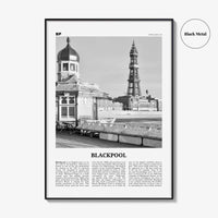 Blackpool Print Black and White, Blackpool Wall Art, Blackpool Poster, Blackpool Photo, Blackpool Wall Décor, Blackpool Map, England, Uk