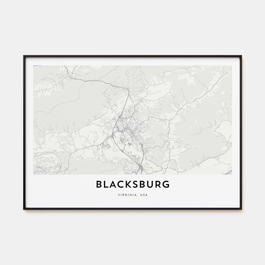 Blacksburg Map Landscape Poster