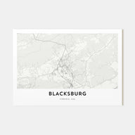 Blacksburg Map Landscape Poster