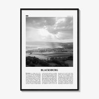 Blacksburg Print Black and White, Blacksburg Wall Art, Blacksburg Poster, Blacksburg Photo, Blacksburg Map, Virginia, USA, United States