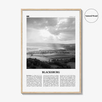 Blacksburg Print Black and White, Blacksburg Wall Art, Blacksburg Poster, Blacksburg Photo, Blacksburg Map, Virginia, USA, United States