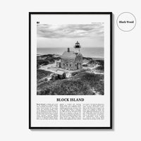 Block Island Print Black and White, Block Island Wall Art, Block Island Poster, Block Island Photo, Block Island Décor, Rhode Island, USA