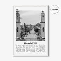 Bloomington Print Black and White, Bloomington Wall Art, Bloomington Poster, Bloomington Photo, Bloomington Wall Décor, Indiana, USA