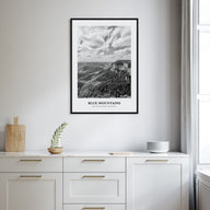 Blue Mountains Portrait B&W Poster