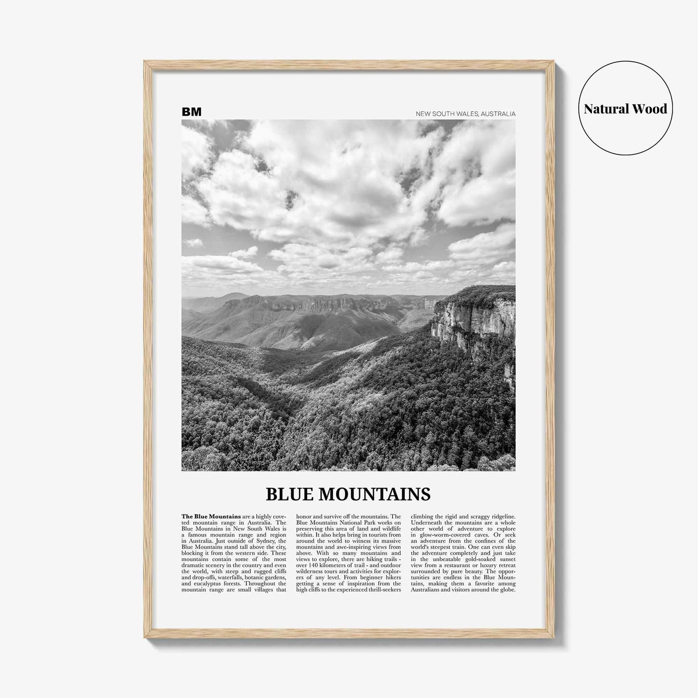 Blue Mountains Print Black and White, Blue Mountains Wall Art, Blue Mountains Poster, Blue Mountains Photo, Blue Mountains Décor, Australia