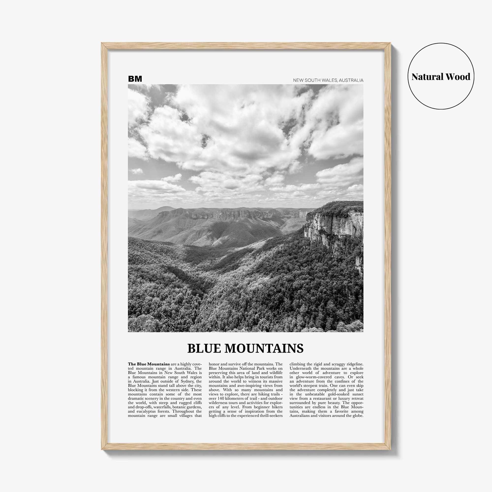 Blue Mountains Print Black and White, Blue Mountains Wall Art, Blue Mountains Poster, Blue Mountains Photo, Blue Mountains Décor, Australia