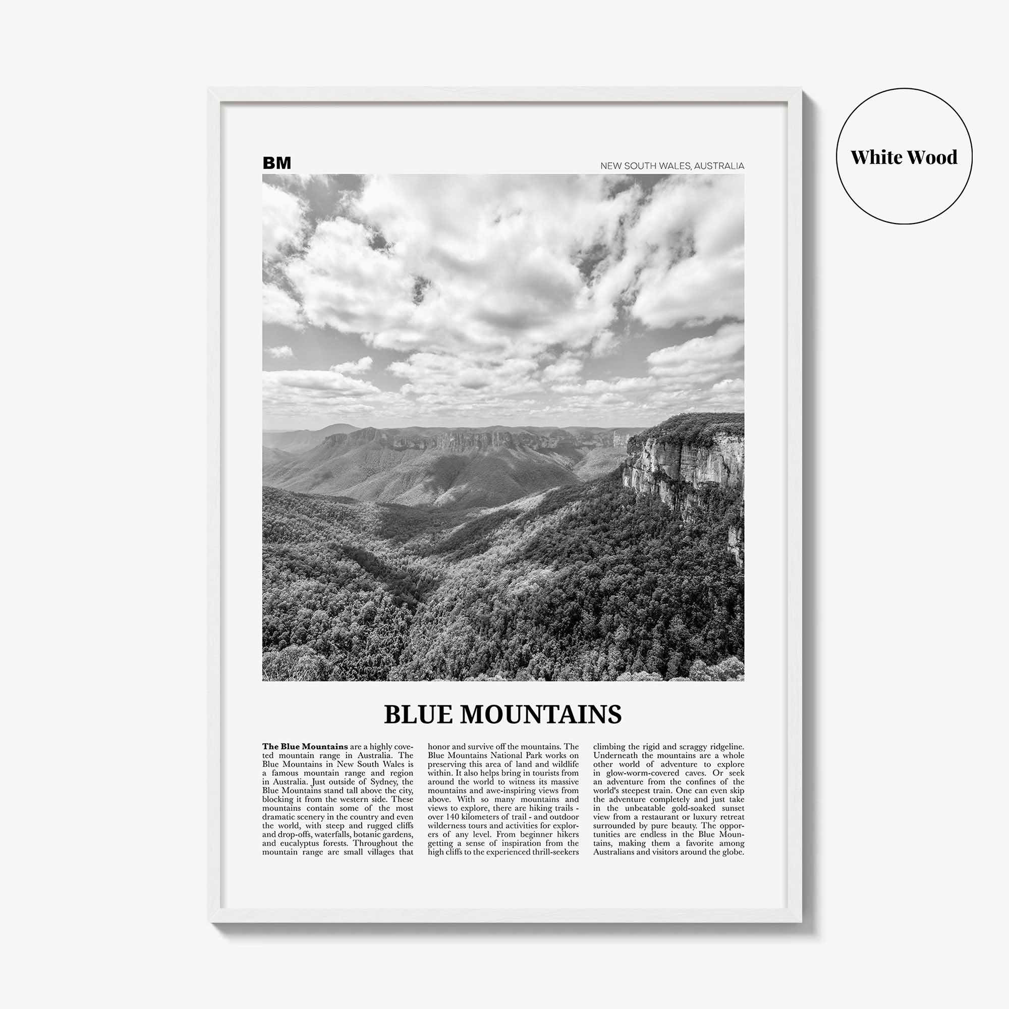 Blue Mountains Print Black and White, Blue Mountains Wall Art, Blue Mountains Poster, Blue Mountains Photo, Blue Mountains Décor, Australia
