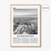 Blue Ridge Mountains Print Black and White, Blue Ridge Mountains Wall Art, Blue Ridge Mountains Poster, Blue Ridge Mountains Photo