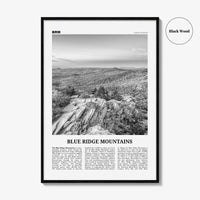 Blue Ridge Mountains Print Black and White, Blue Ridge Mountains Wall Art, Blue Ridge Mountains Poster, Blue Ridge Mountains Photo