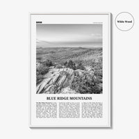 Blue Ridge Mountains Print Black and White, Blue Ridge Mountains Wall Art, Blue Ridge Mountains Poster, Blue Ridge Mountains Photo