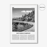 Blue Ridge Parkway Print Black and White, Blue Ridge Parkway Wall Art, Blue Ridge Parkway Poster, Blue Ridge Parkway Photo, United States