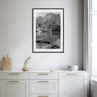 Boat in Lake Photo B&W Poster