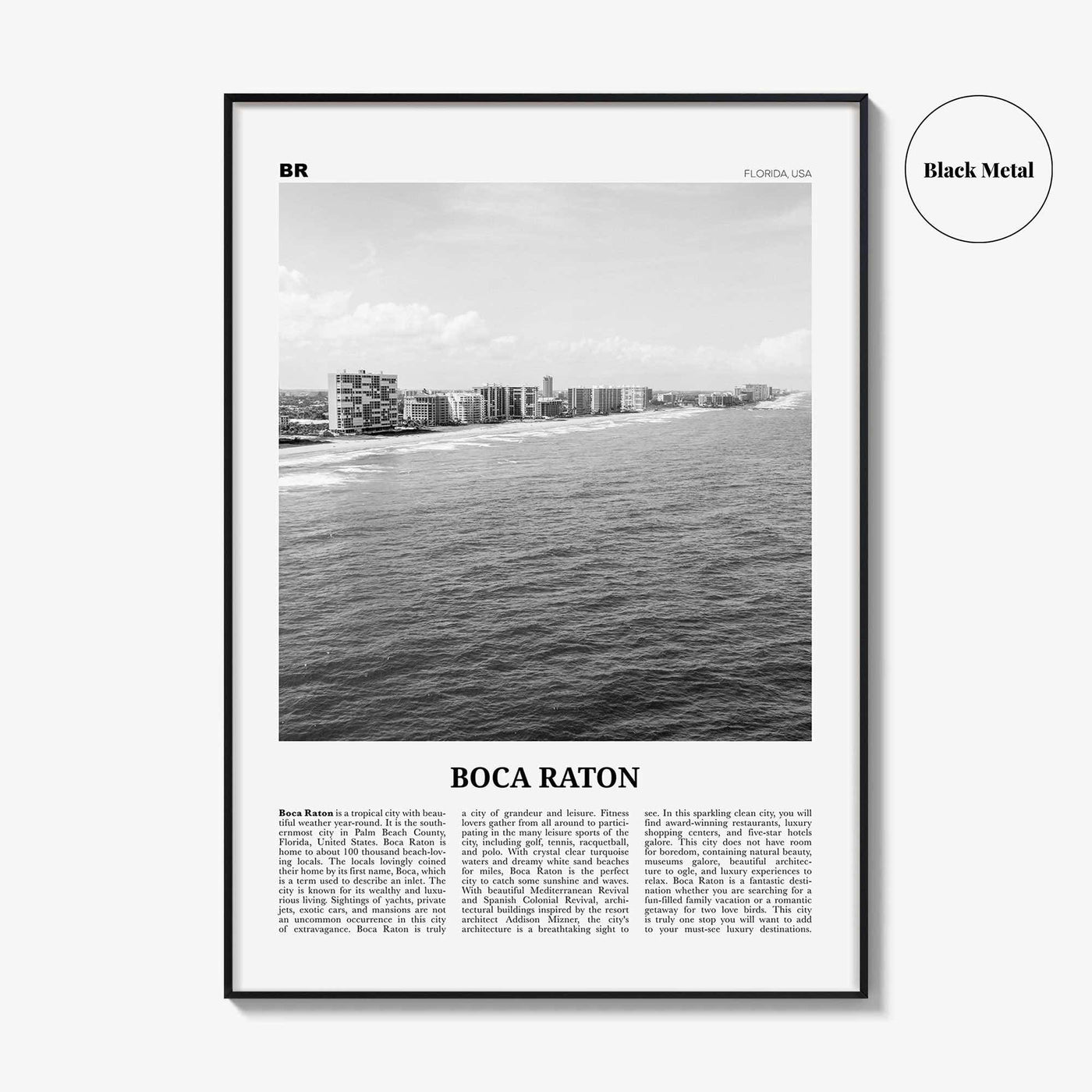Boca Raton Print Black and White No 1, Boca Raton Wall Art, Boca Raton Poster, Boca Raton Photo, Boca Raton Décor, Florida, USA
