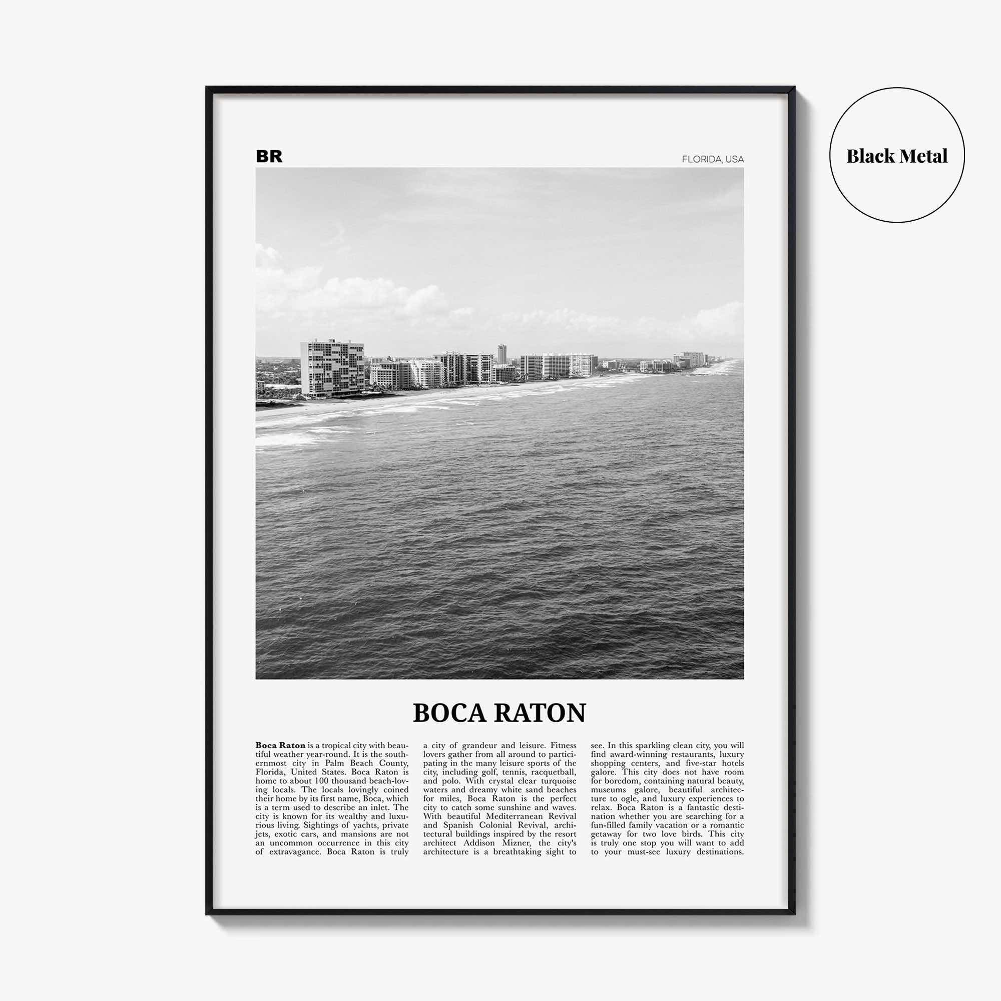 Boca Raton Print Black and White No 1, Boca Raton Wall Art, Boca Raton Poster, Boca Raton Photo, Boca Raton Décor, Florida, USA