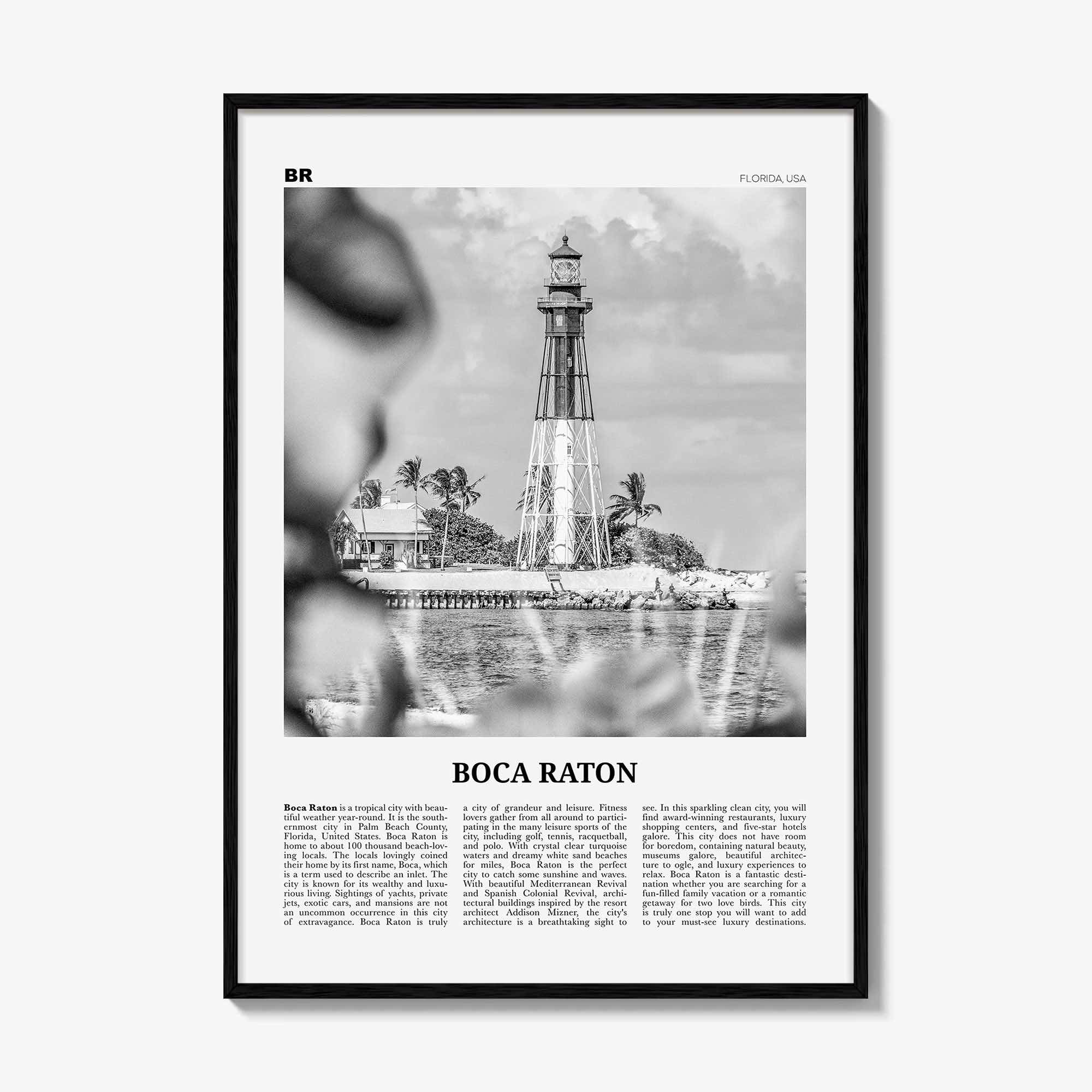 Boca Raton Print Black and White No 2, Boca Raton Wall Art, Boca Raton Poster, Boca Raton Photo, Boca Raton Décor, Florida, USA