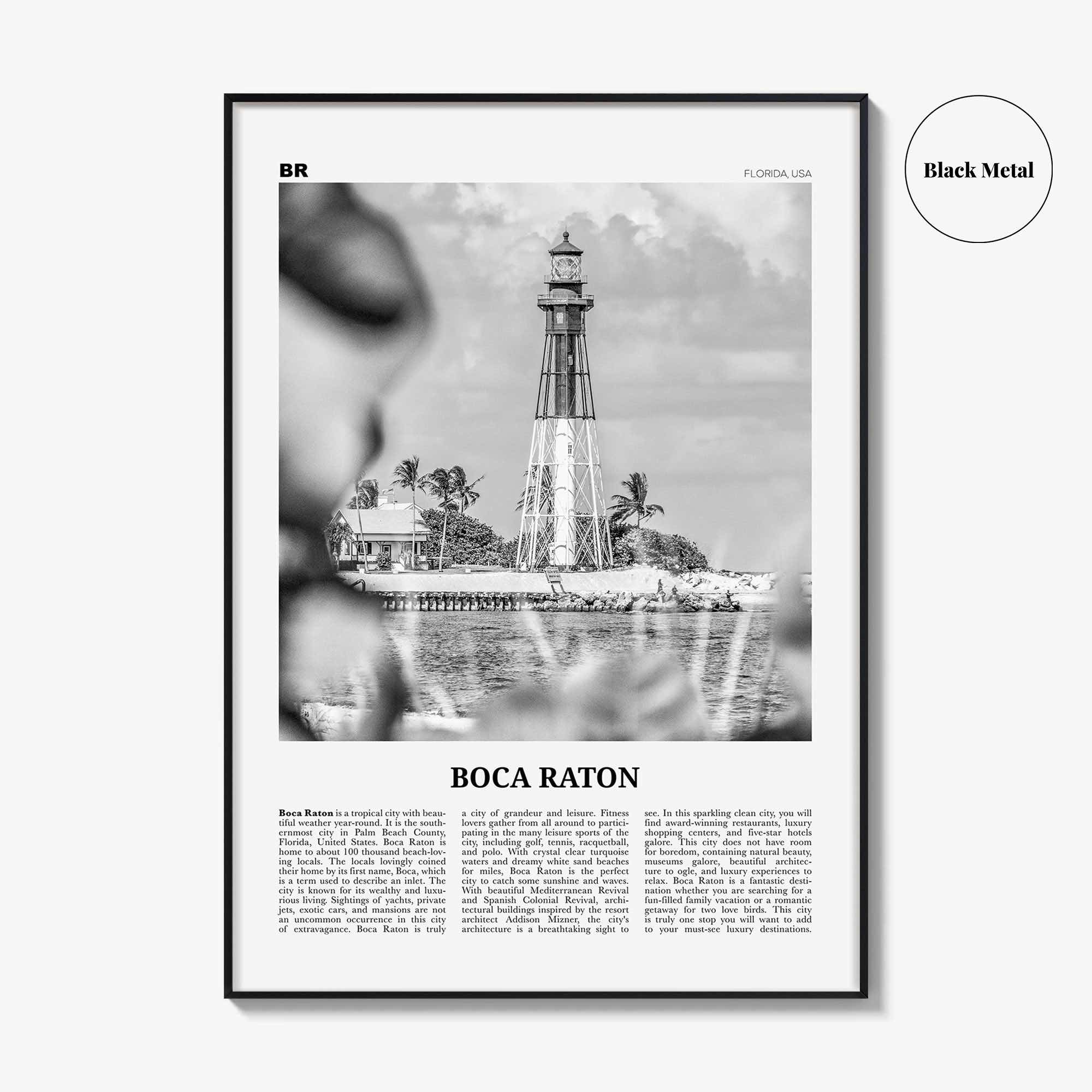 Boca Raton Print Black and White No 2, Boca Raton Wall Art, Boca Raton Poster, Boca Raton Photo, Boca Raton Décor, Florida, USA