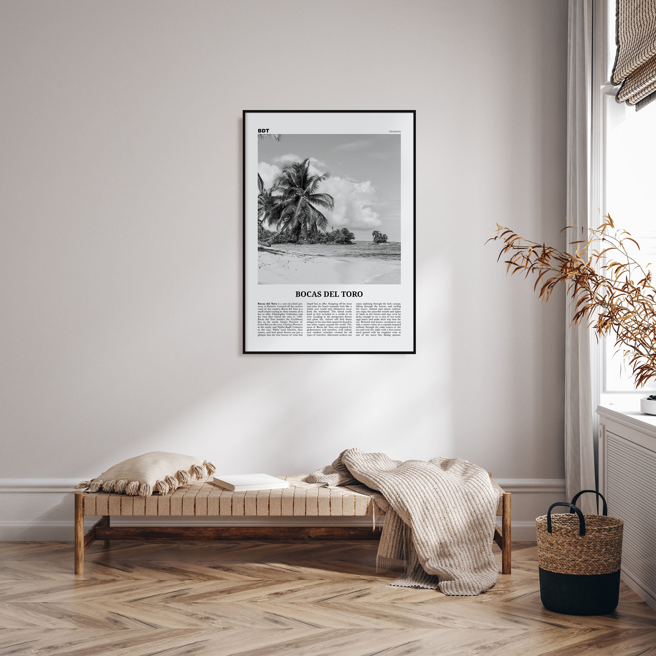 Bocas del Toro Travel B&W Poster