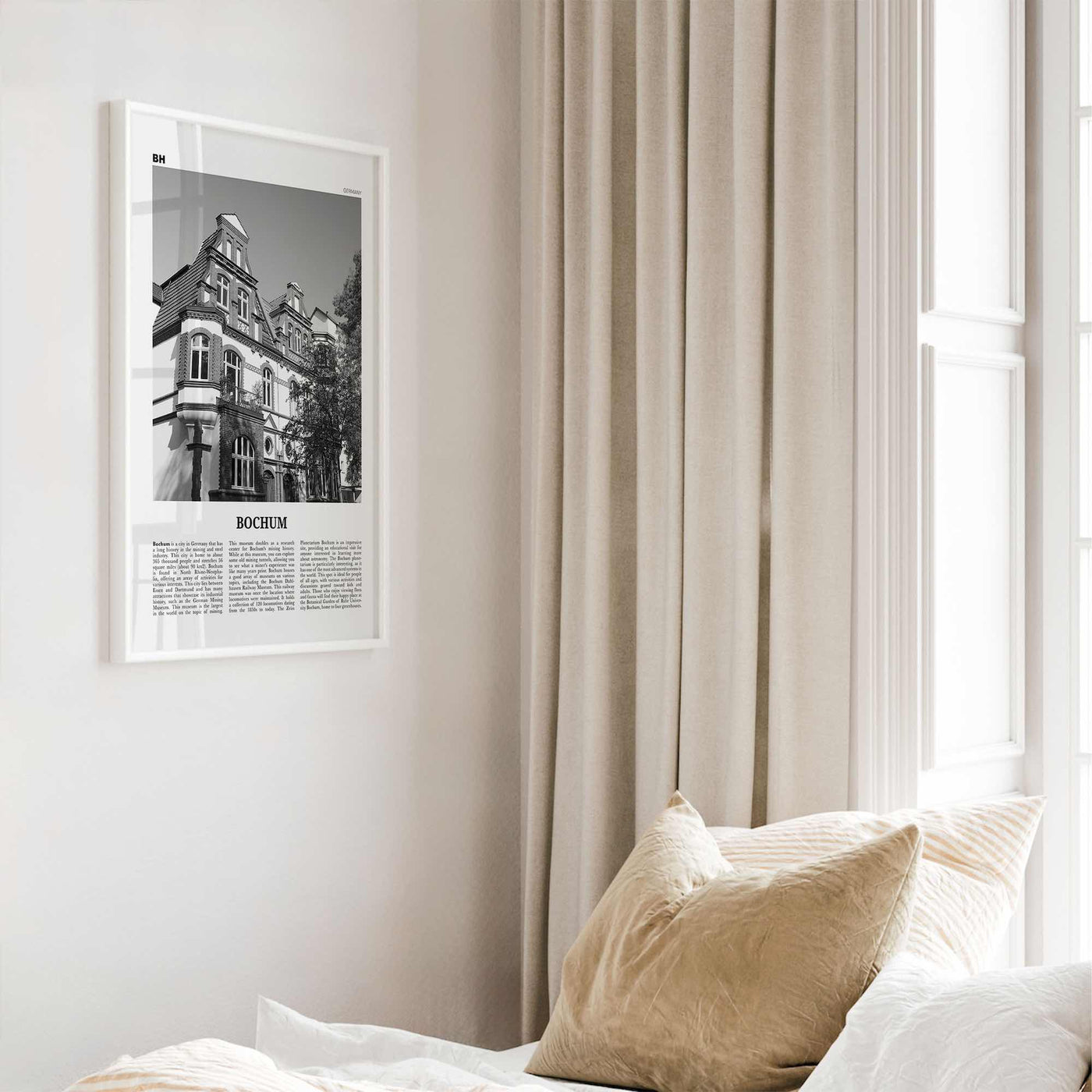 Bochum Print Black and White, Bochum Wall Art, Bochum Poster, Bochum Photo, Bochum Wall Décor, Bochum Map, Germany