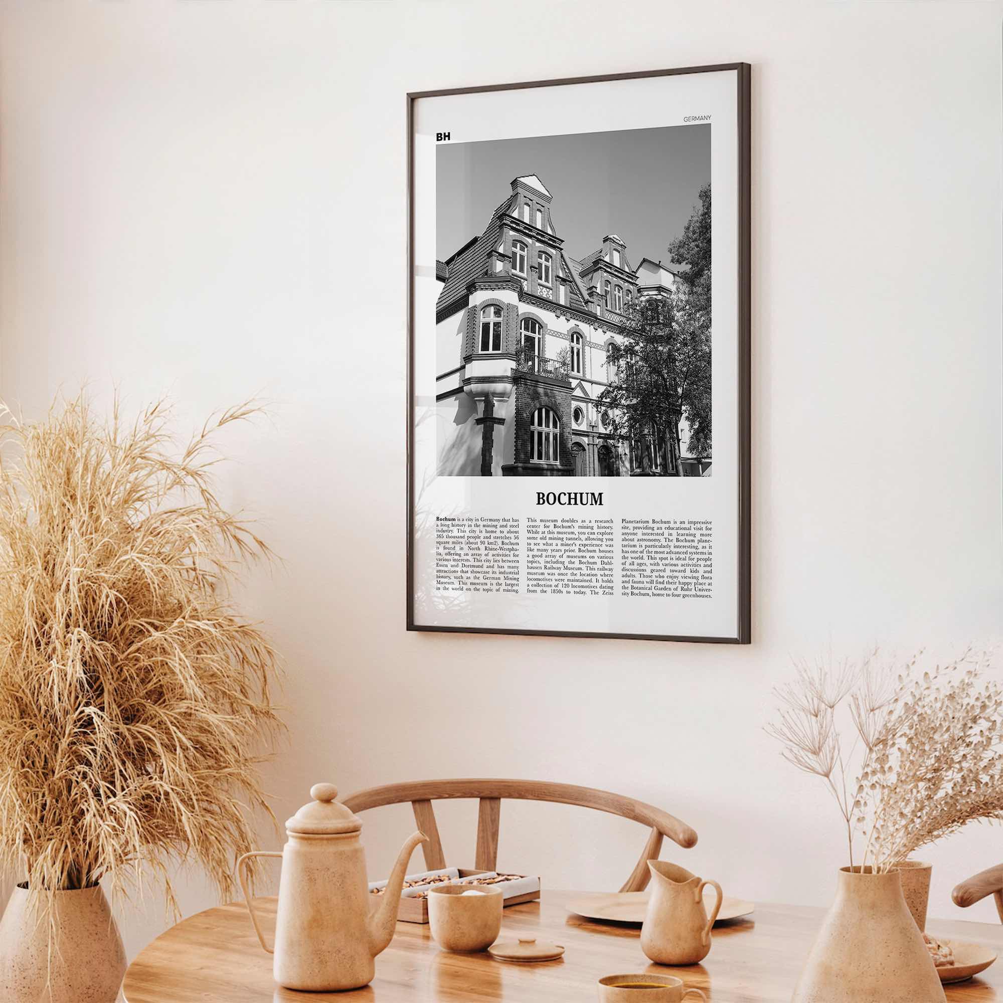Bochum Print Black and White, Bochum Wall Art, Bochum Poster, Bochum Photo, Bochum Wall Décor, Bochum Map, Germany