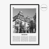 Bochum Print Black and White, Bochum Wall Art, Bochum Poster, Bochum Photo, Bochum Wall Décor, Bochum Map, Germany
