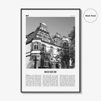 Bochum Print Black and White, Bochum Wall Art, Bochum Poster, Bochum Photo, Bochum Wall Décor, Bochum Map, Germany
