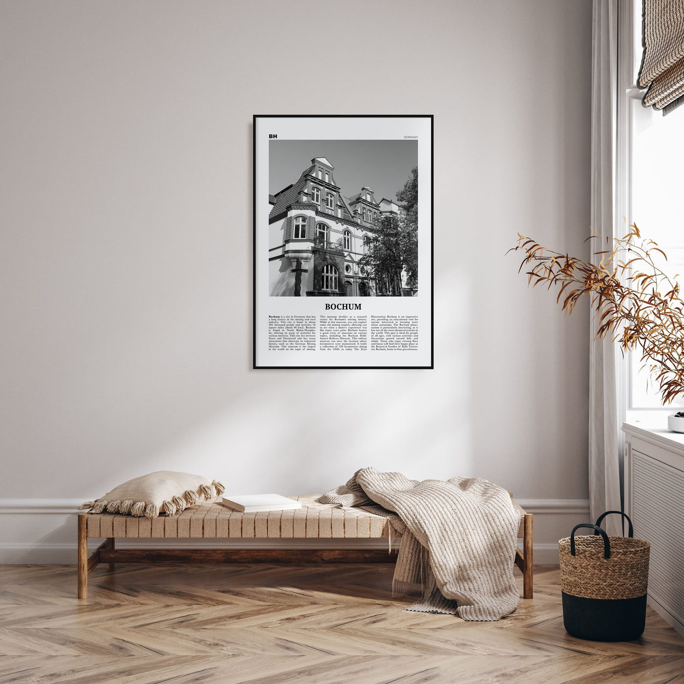 Bochum Travel B&W Poster