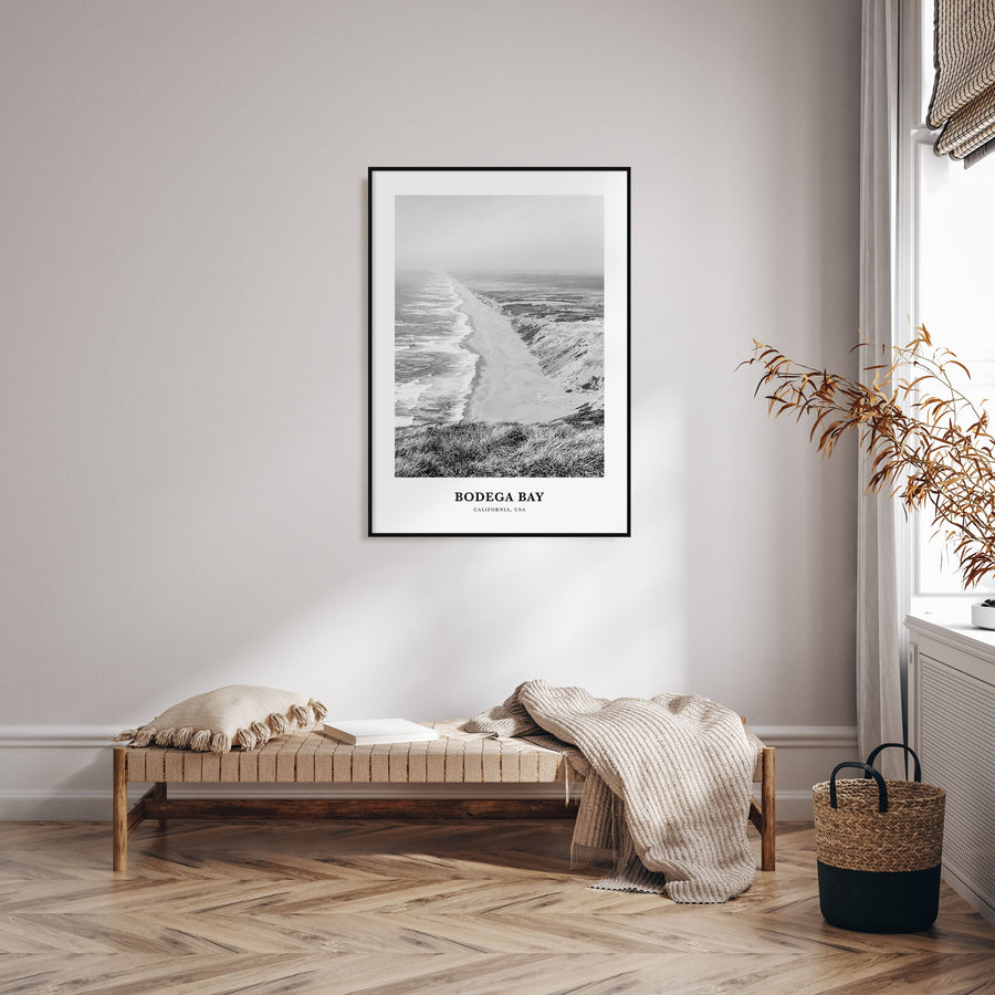 Bodega Bay Portrait B&W Poster