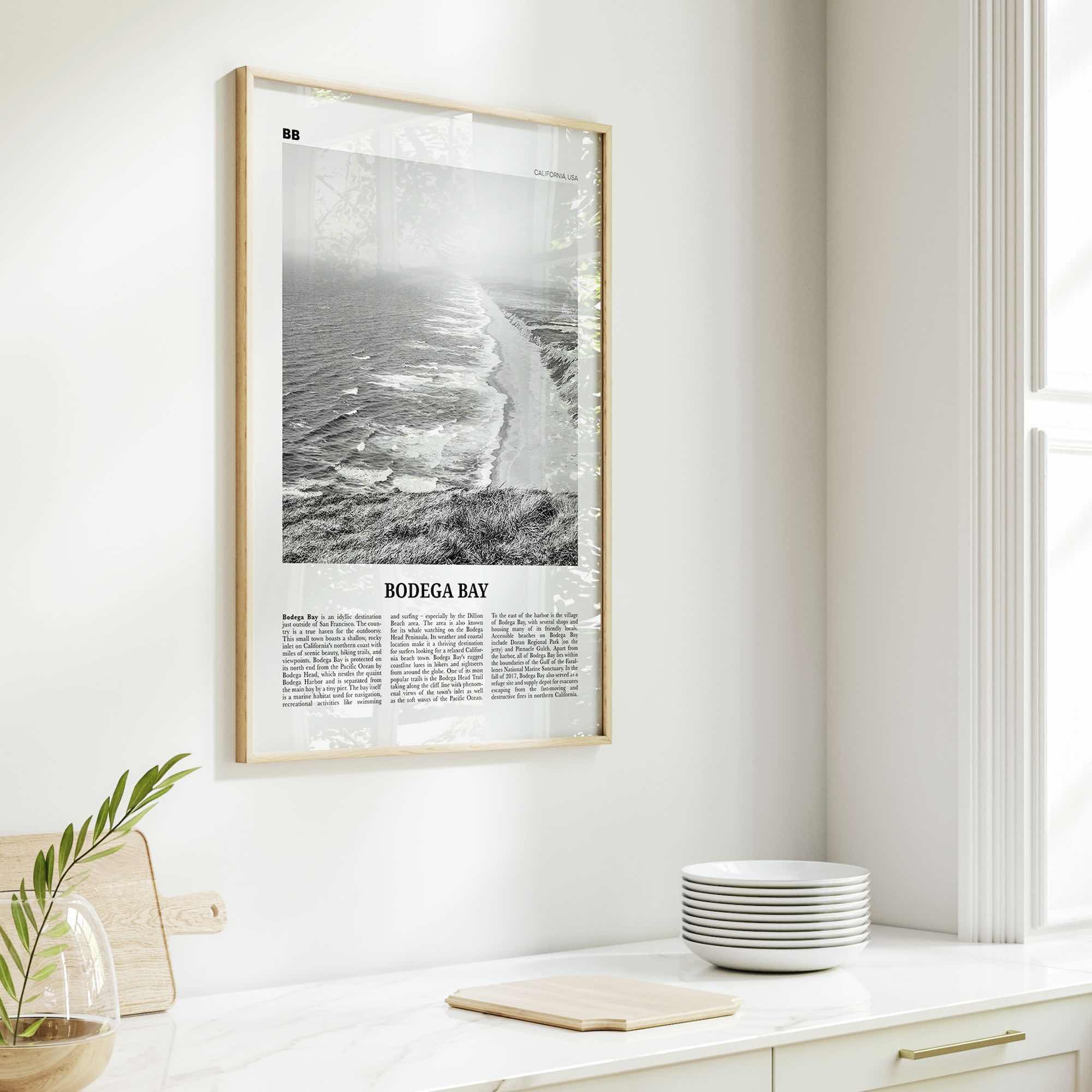 Bodega Bay Print Black and White, Bodega Bay Wall Art, Bodega Bay Poster, Bodega Bay Photo, California, USA, United States, North America