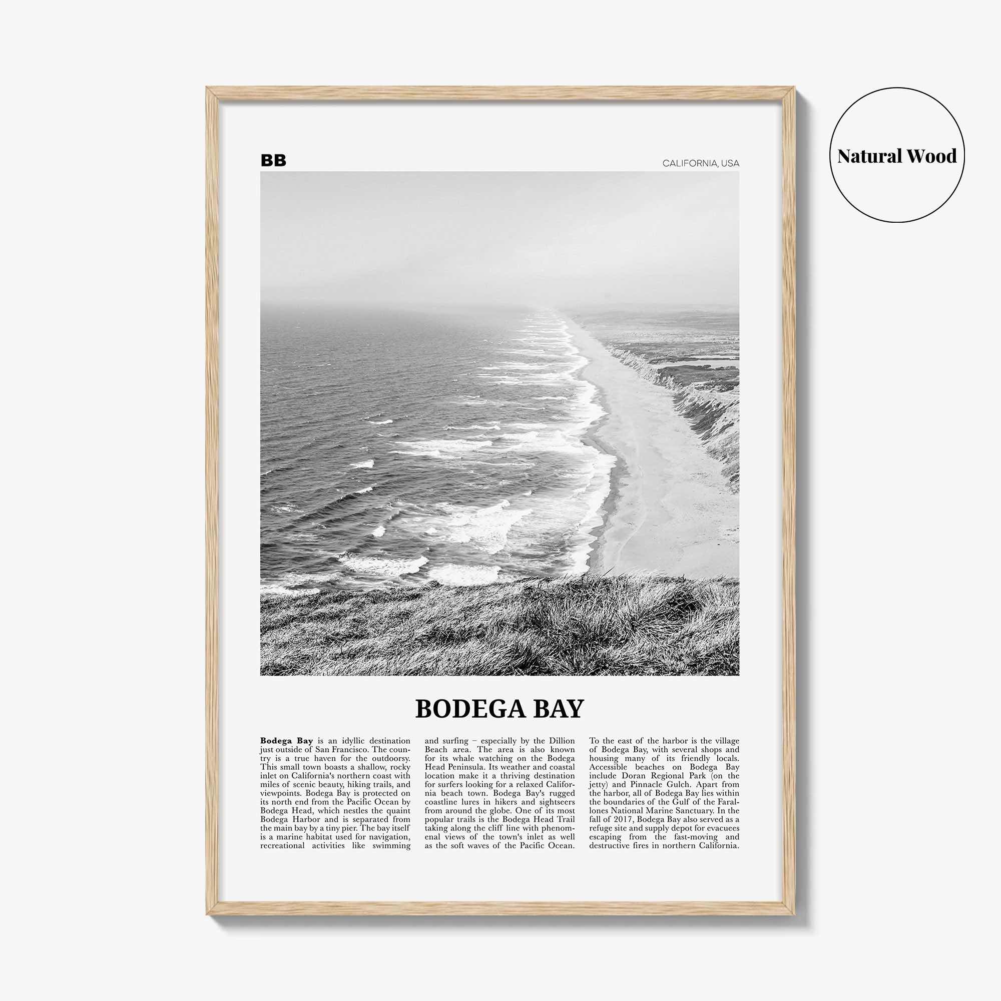 Bodega Bay Print Black and White, Bodega Bay Wall Art, Bodega Bay Poster, Bodega Bay Photo, California, USA, United States, North America