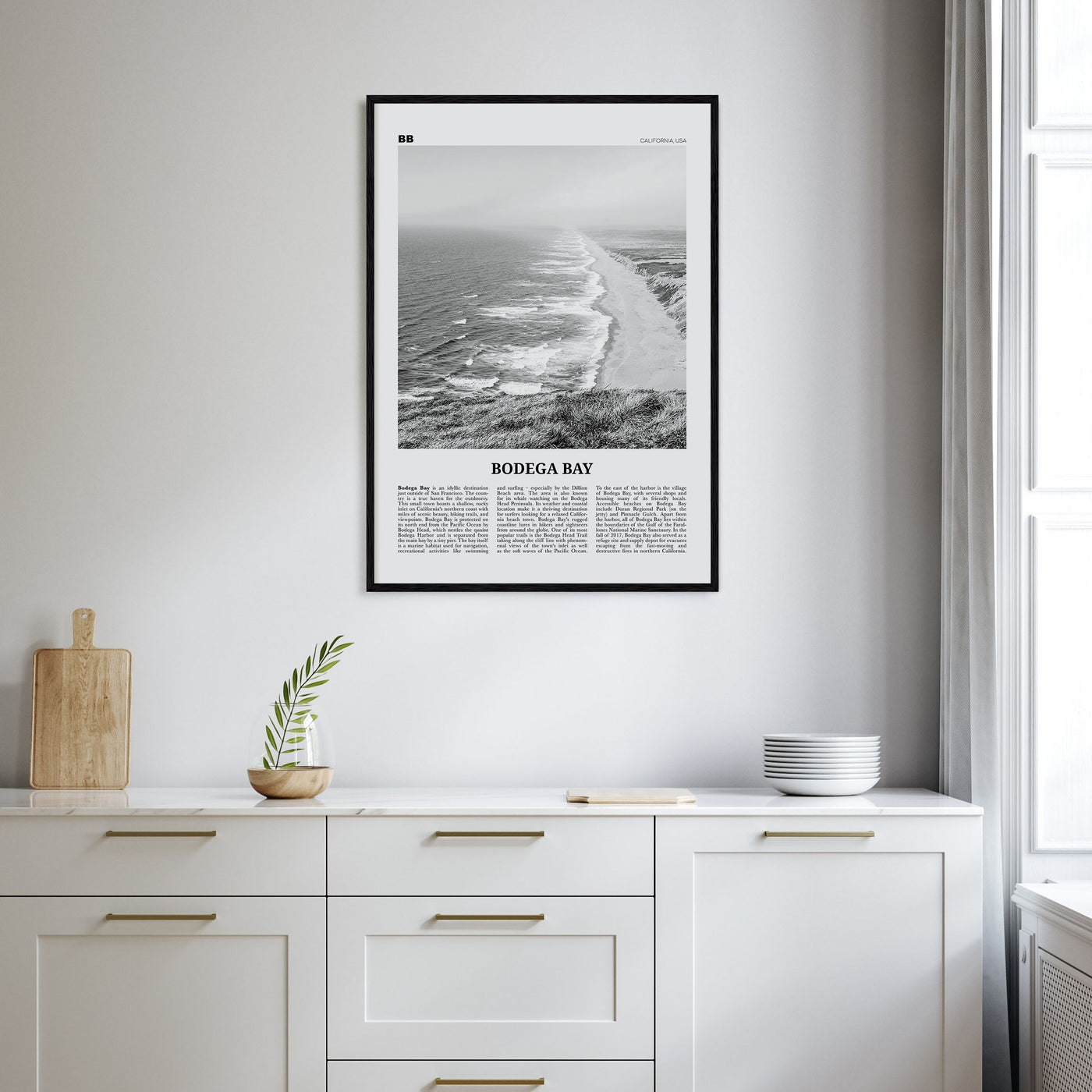 Bodega Bay Travel B&W Poster
