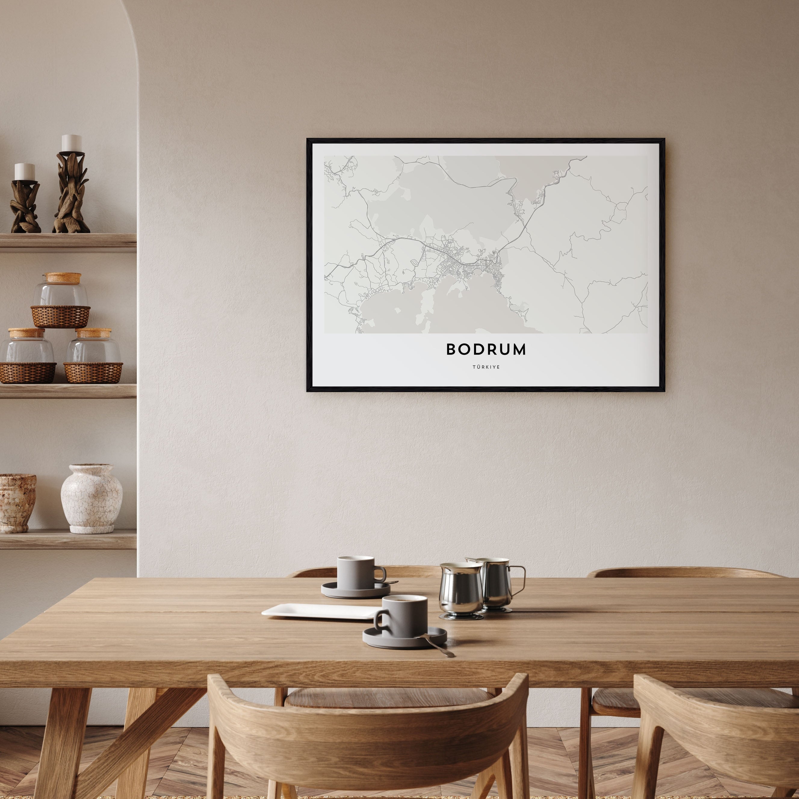 Bodrum Map Landscape Poster