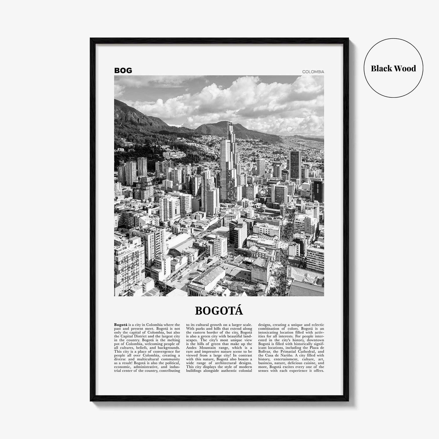Bogota Print Black and White No 1, Bogota Wall Art, Bogota Poster, Bogota Photo, Bogota Wall Decor, City Print, Bogota, Colombia